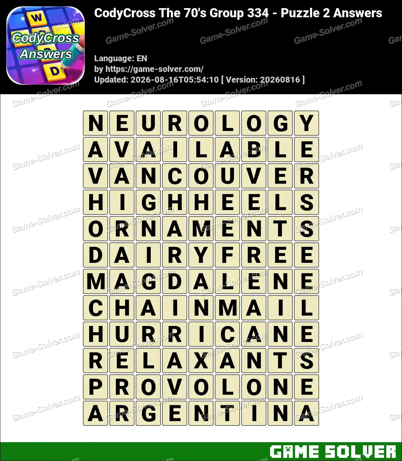 CodyCross The 70’s Group 334 – Puzzle 2 Answers